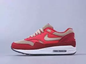 chaussures de course homme nike air max 87 suede pink red